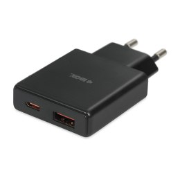 Ładowarka sieciowa iBOX C-43 Slim USB A+C 30W czarna