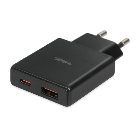 Ładowarka sieciowa iBOX C-43 Slim USB A+C 30W czarna