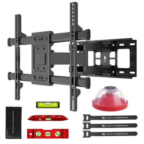 Uchwyt do TV Maclean MC-789, max VESA 600x400, 32-85", 60kg, reg.kąta w pionie i poziomie, profil 65-390mm, czarny
