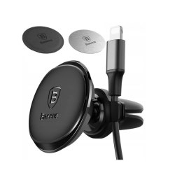 Uchwyt magnetyczny samochodowy na telefon do kratki Baseus C40141201113-00 czarny