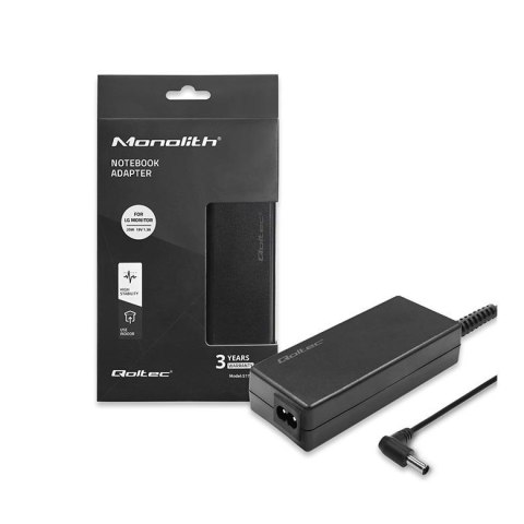 Zasilacz sieciowy Qoltec do monitora LG 25W | 19V | 1.3A | 6.5*4.4 | +kabel zasilający