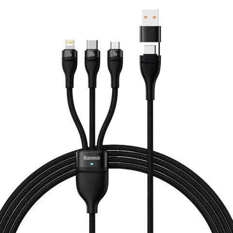 Kabel przewód USB-C 3w1 - USB-C, micro USB, Lightning Baseus CASS030101 1,2m czarny