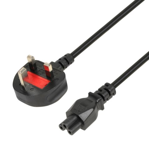 Kabel zasilający 1,8m, iBOX IKZ2UK (koniczynka) wtyczka odlewany UK, IEC320 C5, VDE, 13A
