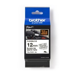 Taśma Brother P-Touch TZe-FX231 12mm x 8m (TZEFX231) - biała, czarny nadruk