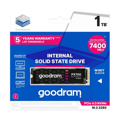 Dysk SSD GOODRAM PX700 1TB M.2 2280 PCIe NVMe (7400/6500 MB/s) RETAIL