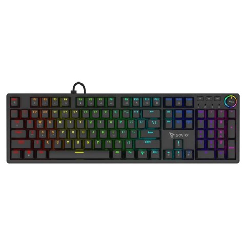Klawiatura przewodowa SAVIO STYX Outemu Peach Silent mechaniczna Hot Swap RGB