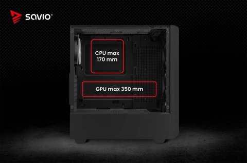 Savio Obudowa komputerowa NOCTIS GLASS RGB X1