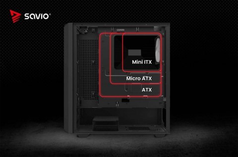 Savio Obudowa komputerowa NOCTIS GLASS RGB X1