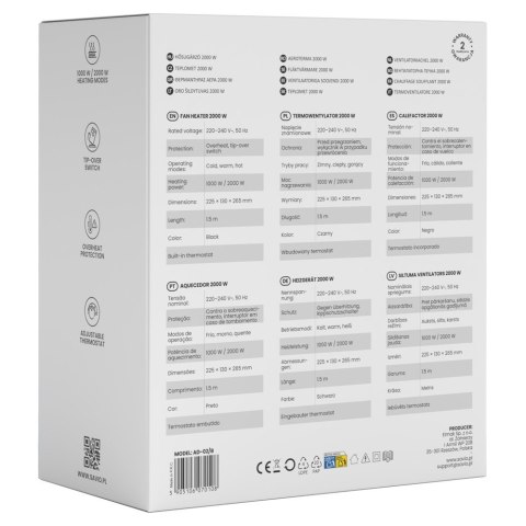 Savio Termowentylator 2000W AD-02/B