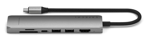 Wieloportowa przejściówka Satechi 7-w-1 USB-C Slim z Ethernetem - gwiezdna szarość