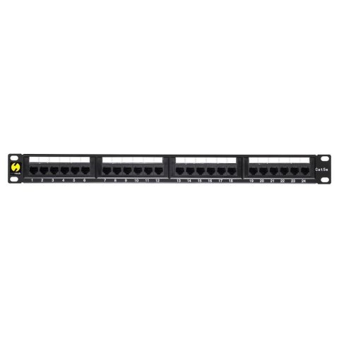 Patch panel RACK 19" 1U, 24 porty kat. 5e UTP, Netrack, czarny