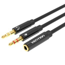 Kabel audio Vention 2x 3,5mm męski do 4 biegunowego żeńskiego 3,5mm 0,3m