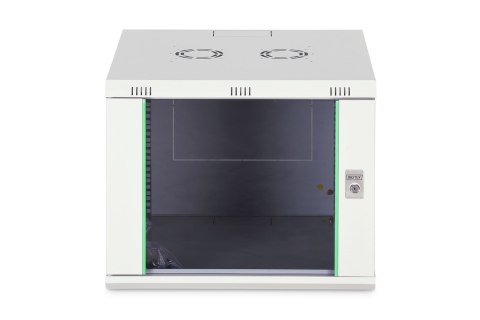 Szafa sieciowa wisząca DYNAmic 19" 9U rack 600x600, drzwi szyba, szary, niedzielona, złożona, 60kg