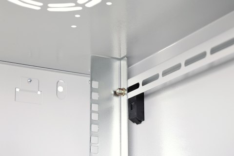 Szafa sieciowa wisząca DYNAmic 19" 9U rack 600x600, drzwi szyba, szary, niedzielona, złożona, 60kg