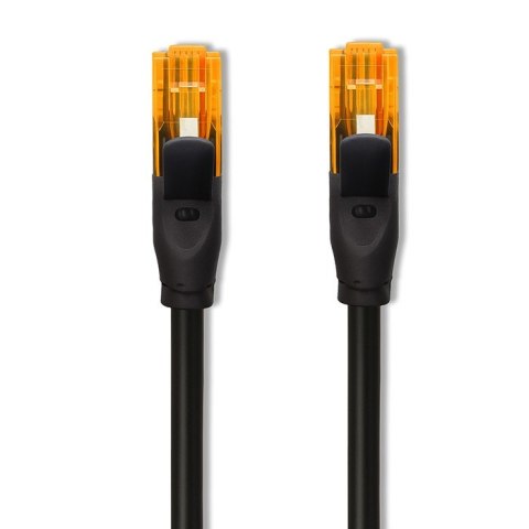 Qoltec Kabel patchcord UTP | kat.6 | 2 x RJ-45 | High speed 1Gb/s | Pozłacane styki | 25m | Czarny
