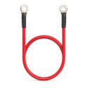 Qoltec Przewód akumulatorowy z końcówkami konektorowymi M8 | Kabel z oczkiem 8mm | 60cm | Czerwony