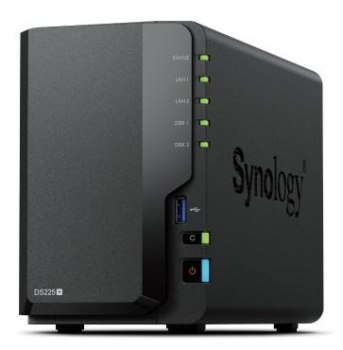 Synology DS225+ | 2-zatokowy serwer NAS, Intel Celeron, 2GB RAM, 2x 1GbE RJ-45, Tower