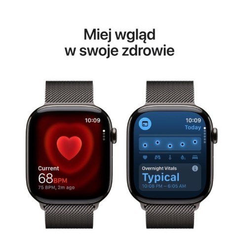 Apple Watch Series 11 GPS + Cellular koperta 46 mm z tytanu w kolorze łupku, bransoleta mediolańska w kolorze łupku S/M