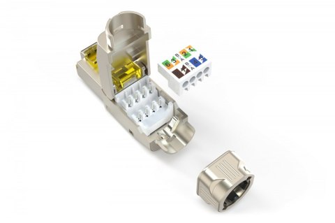 Digitus Wtyk modularny RJ45 kat.6A, PoE++, 10GbE, STP, ekranowany, beznarzędziowy, zakręcany, metalowy, AWG 22-27, linka/drut