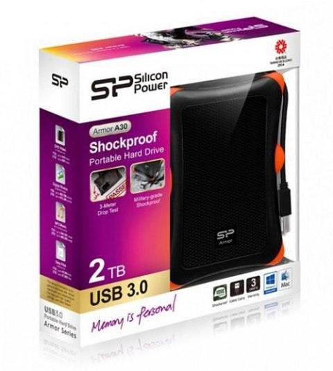 Dysk zewnętrzny HDD SILICON POWER Armor A30 (2TB /Czarny )