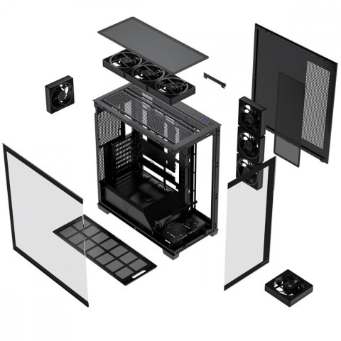 MODECOM Obudowa PC VOLCANO STELLAR PLUS ARGB MIDI 8F Czarna