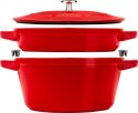 Zestaw 2 naczyń żeliwnych z pokrywką STAUB 40508-384-0 - czerwony 24 cm