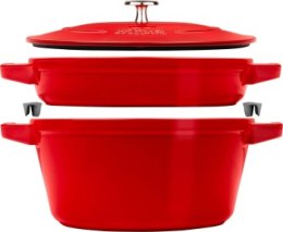 Zestaw 2 naczyń żeliwnych z pokrywką STAUB 40508-384-0 - czerwony 24 cm