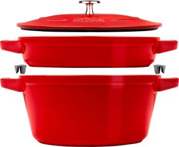 Zestaw 2 naczyń żeliwnych z pokrywką STAUB 40508-384-0 - czerwony 24 cm