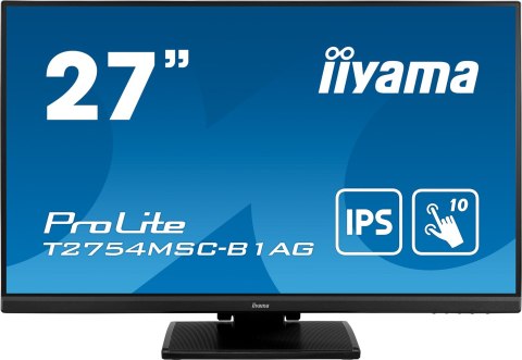 Iiyama ProLite T2754MSC-B1AG monitor komputerowy 68,6 cm (27") 1920 x 1080 px Full HD LED Ekran dotykowy Przeznaczony dla wielu 
