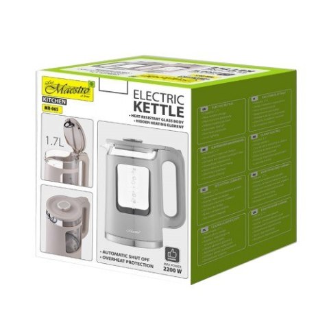 Feel-Maestro Czajnik elektryczny szklany 1,7l 2200W MR-065-GREY
