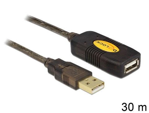 DeLOCK 30m, USB2.0 - USB2.0 kabel USB USB A Czarny