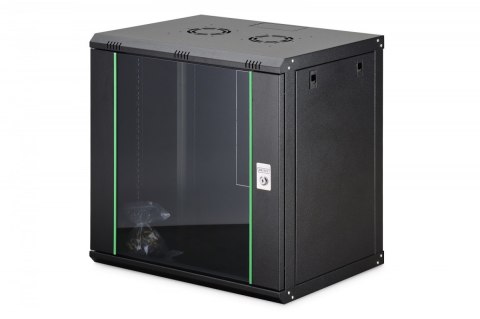 Digitus Szafa sieciowa wisząca Dynamic 19" 12U rack 607x600x450mm, drzwi szyba, czarna, niezłożona, 60kg