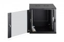 Digitus Szafa sieciowa wisząca Dynamic 19" 12U rack 607x600x600mm, drzwi szyba, czarna, niezłożona, 60kg