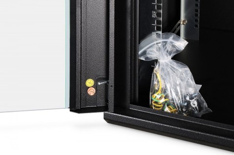 Digitus Szafa sieciowa wisząca Dynamic 19" 12U rack 607x600x600mm, drzwi szyba, czarna, niezłożona, 60kg