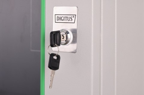 Digitus Szafa sieciowa wisząca Dynamic 19" 9U rack 474x600x450mm, drzwi szyba, szara, niezłożona, 60kg