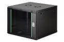 Digitus Szafa sieciowa wisząca Dynamic 19" 9U rack 474x600x600mm, drzwi szyba, czarna, niezłożona, 60kg