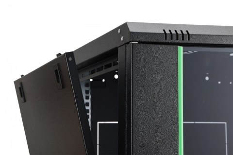 Digitus Szafa sieciowa wisząca Dynamic 19" 9U rack 474x600x600mm, drzwi szyba, czarna, niezłożona, 60kg