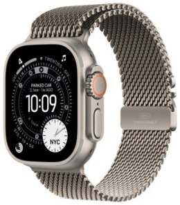Apple Watch Ultra 3 GPS + Cellular, koperta 49 mm z tytanu w kolorze naturalnym, bransoleta mediolańska z tytanu w kolorze natur