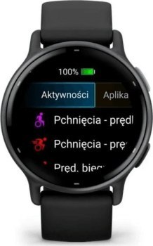 Garmin vivoactive 5 z czujnikiem tętna HRV Elevate Ox (łupkowa ramka / czarna koperta / czarny pasek)