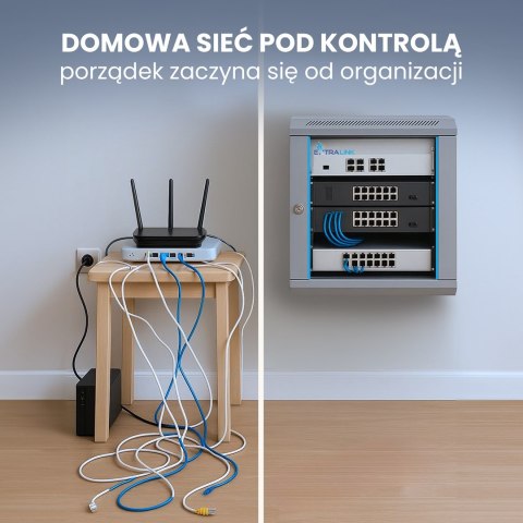 Extralink Szafa rack 6U 600x600 Szara montowana na ścianie