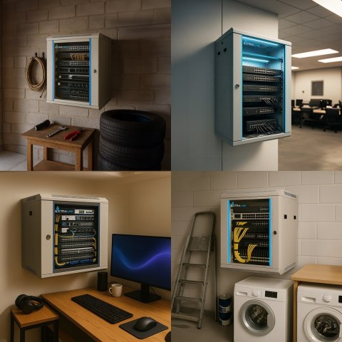 Extralink - szafka wisząca 19" 6U 600x450 Szara