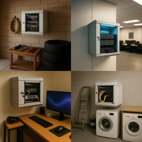 EXTRALINK SZAFA RACK WISZĄCA 6U 10" SZARA