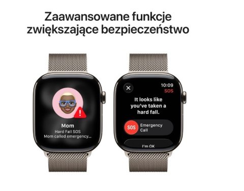 Apple Watch Series 11 GPS + Cellular koperta 46 mm z tytanu w kolorze naturalnym, bransoleta mediolańska w kolorze naturalnym - rozmia