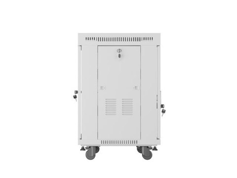 LANBERG SZAFA RACK STOJĄCA 19" 15U 600X600 SZARA DRZWI SZKLANE LCD V2 (FLAT PACK)