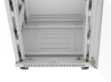 LANBERG SZAFA RACK STOJĄCA 19" 15U 600X600 SZARA DRZWI SZKLANE LCD V2 (FLAT PACK)