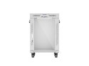 LANBERG SZAFA RACK STOJĄCA 19" 15U 600X600 SZARA DRZWI SZKLANE LCD V2 (FLAT PACK)