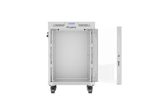 LANBERG SZAFA RACK STOJĄCA 19" 15U 600X600 SZARA DRZWI SZKLANE LCD V2 (FLAT PACK)