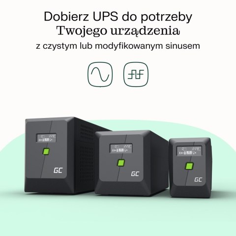 GREEN CELL UPS POWERPROOF 1400W/2000VA CZYSTA SINUSOIDA (WYPRZEDAŻ)