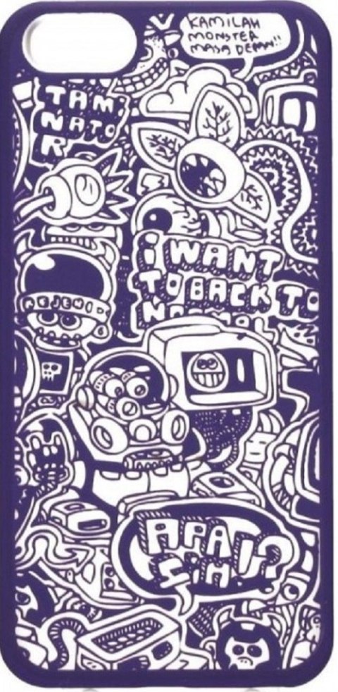 Etui iPhone 5/5S/SE komiks fiolet