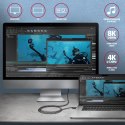 AXAGON BUCM4X-CM05AB Kabel USB-C - USB-C, USB4 Gen 3x2 0.5m, PD 240W, 8K HD, ALU, oplot Czarny